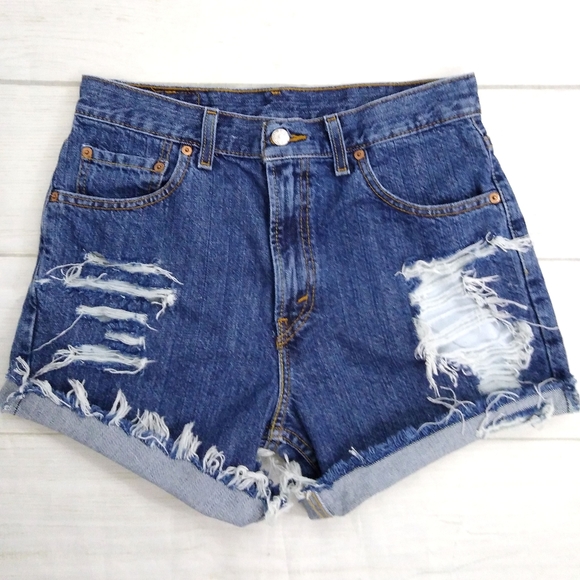 Levi's Pants - Vintage Levi's 505 High Rise Distressed Jean Short